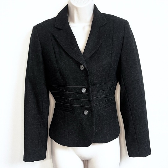 Harve Benard Jackets & Blazers - NEW Harve Benard Women’s Wool Blazer Jacket Charcoal Gray Size 4 Petite